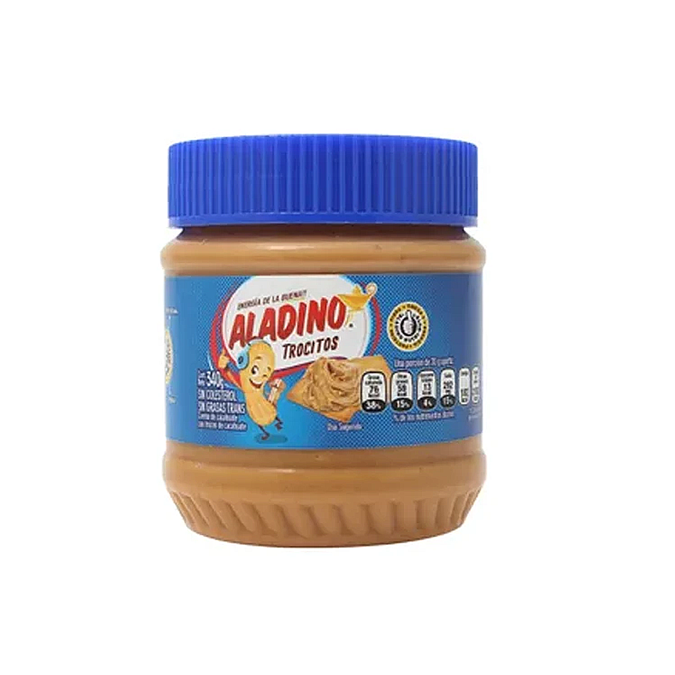 ALADINO CREMA DE CACAHUATE TROCITOS 12/340G - Producto de Abarrotes Varios en Super La Bodeguita